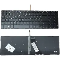 T-ProTek FR - Clavier avec éclairage sans cadre compatible avec Acer Aspire V7-581P