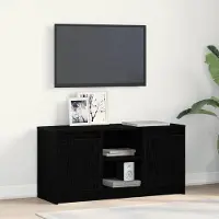 Prolenta Meuble TV exclusif - Dimensions : 100 x 34 x 50 cm - Couleur : Noir - Matériau : Bois composite