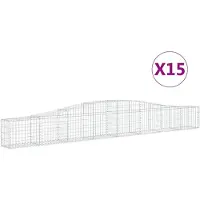 vidaXL Gabions avec arc surélevé 15 pcs. 400x30x40/60 cm Fer galvanisé