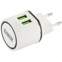 Schwaiger LAD230531 230V Ladeadap., 2xUSB 2.0 A Buchse 1 x Eurost.TypC