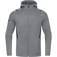 Jako Veste de loisirs pour enfants Challenge avec capuche, couleur:gris pierre chiné/noir, taille:128