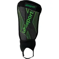 Uhlsport Flex Plate Protège-Tibias - Noir / Vert Fluo / Argent | Taille: S: 142-162 CM