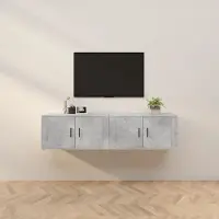 Prolenta Maison Exclusive - Meubles TV muraux 2 pièces gris béton 80 x 34,5 x 40 cm
