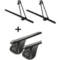 VDP 2x porte-vélos ORION + barres de toit en acier compatibles avec compatibles avec BMW Série 1 coupé 3 portes 2007-2013