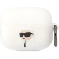 Karl Lagerfeld Klaprunikh Airpods Procover Biały/White Silicone Karl Head 3D