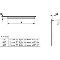 Laufen Frame 25 Lampe LED, 600mm, pour armoires de toilette avec cadre dencastrement, H4475649004501