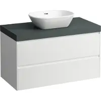 Laufen LANI Plan de lavabo gris trafic incl. meuble sous-lavabo, 1 découpe au centre, 985x495x580mm, H4055611129901