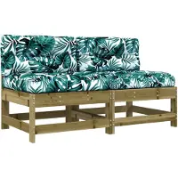 vidaXL Canapé central avec coussin 2 pcs. Bois de pin imprégné