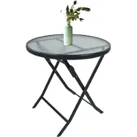 VCM Table de jardin pliable | Table de balcon ronde | Dimensions env. H. 70 x W. 70 x D. 70 cm | Table pliante | Table de balcon Mobilier de jardin – Sonlas 70 cm Ø