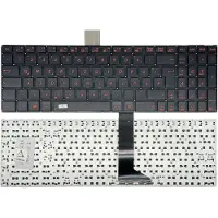 T-ProTek FRANÇAIS - Clavier Impression rouge, sans cadre compatible avec Asus Y582L, Y582M