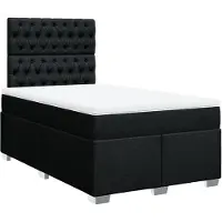 vidaXL Lit boxspring avec matelas noir 120x200 cm Tissu