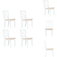 vidaXL Chaise de salle à manger 4 pcs Blanc Bois clair Bois massif Hévéa - Chaise de salle à manger