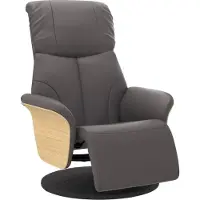 Syfax Fauteuil inclinable avec repose-pieds gris similicuir