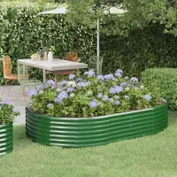 Prolenta Maison Exclusive - Jardinière surélevée en acier galvanisé 214 x 140 x 36 cm, vert