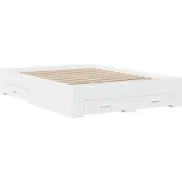 Syfax Cadre de lit avec tiroirs sans matelas blanc 120x200 cm