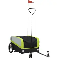 Syfax Remorque de vélo noir et vert 45 kg fer