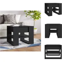 vidaXL Table basse noire 55,5x55x45 cm Bois composite - Tables basses