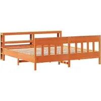 vidaXL Lit en bois massif sans matelas pin brun cireux 200x200