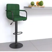 Prolenta Maison Exclusive - Tabouret de bar en velours vert foncé