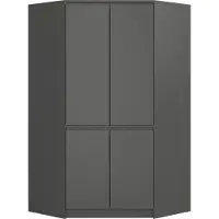 Akord Armoire D'angle 4 Portes Graphite Brillant 100X50X180