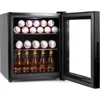 Primo PR178BC Réfrigérateur à boissons - Minibar - Mini réfrigérateur - Porte vitrée - Pose libre - 46L - D - Noir