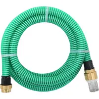 The Living Store Tuyau d'aspiration avec raccords en laiton Vert 1,1" 10 m PVC