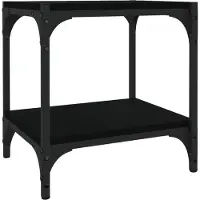 Syfax Meuble TV Noir 40x33x41 cm Bois d'ingénierie et acier