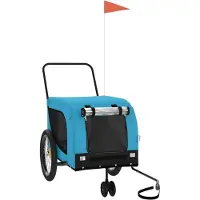 Syfax Remorque de vélo pour animaux de compagnie bleu et noir