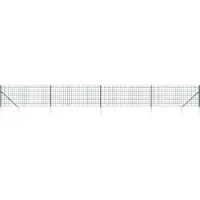 vidaXL Clôture grillagée avec douilles de sol vert 0,8x10 m