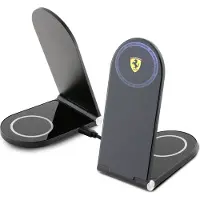 Ferrari Charge pliante . Induction2W1 Fecbfmalk 15W Noir/Noir Logo imprimé Magsafe