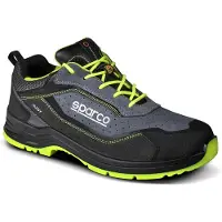 Sparco , Chaussure industrielle Unisex Adulto, Grigio Scuro Giallo Fluo, 41 EU