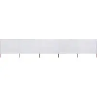 Syfax Paravent 5 panneaux Tissu 600 x 120 cm Blanc sable