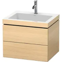 Duravit L-Cube c-bonded Ensemble suspendu, 2 tiroirs, sans trop-plein, 1 trou pour robinet, 600x500x480mm, LC6926O7171