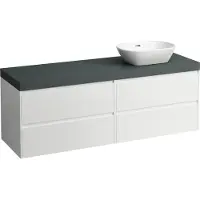 Laufen LANI Plan de lavabo gris trafic incl. meuble sous-lavabo, 1 découpe à droite, 1570x495x580mm, H4055931129901