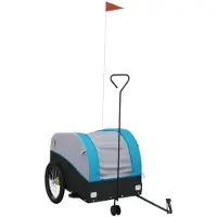 Syfax Remorque de vélo noir et bleu 45 kg fer
