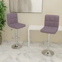 Prolenta Maison Exclusive - Lot de 2 tabourets de bar en tissu taupe