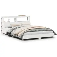 Syfax Cadre de lit sans matelas blanc 150x200 cm bois de pin massif