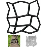 Relaxdays 4 moules à pavés à 9 alvéoles, dimensions : 3,5 x 35 x 35 cm, pour couler des pavés, dalles de jardin, moule à béton, noir