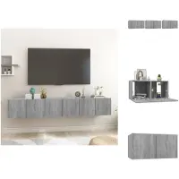 vidaXL Meuble TV mural Gris Sonoma 3 pièces 60x30x30 cm Bois composite - Meubles TV