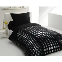 HOME LINGE PASSION Ensemble linge de lit en microfibre Steevy - 1 housse de couette 140 x 200 cm + 1 taie d'oreiller 63 x 63 cm