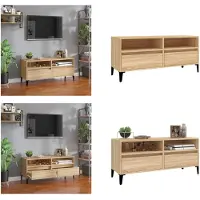 vidaXL Armoire TV Chêne Sonoma 100x34,5x44,5 cm Bois composite - Armoire TV - Pied de TV - Meuble TV