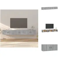 vidaXL Armoires murales TV 3 pcs. Gris Sonoma 100x34,5x40 cm - Meubles TV