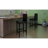Prolenta Maison Exclusive - Lot de 4 tabourets de bar en similicuir noir