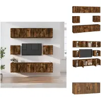 vidaXL Ensemble de 8 meubles TV en bois de chêne fumé - Meubles TV