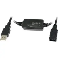 Logilink Verl„ngerungskabel USB 2.0, 10 m, mit aktivem Repeater, schwarz