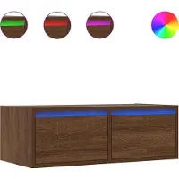 Syfax Meuble TV avec lumières LED chêne marron 75x35,5x25 cm
