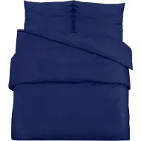 vidaXL Ensemble de literie bleu marine 260x220 cm coton