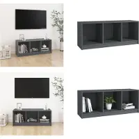 vidaXL Armoire TV Gris 104x33x41 cm Pin massif - Armoire TV - Meubles TV - Meubles TV