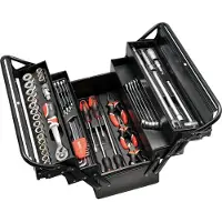 TRIZERATOP Caisse à outils professionnelle, tôle d'acier 62 pièces