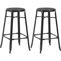 Prolenta Maison Exclusive - Tabourets de bar lot de 2 noir acier